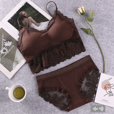 Lưng liền mạch bọc 100kg cotton sexy Panty Bra Set 95C 95D One Piece Dưỡng