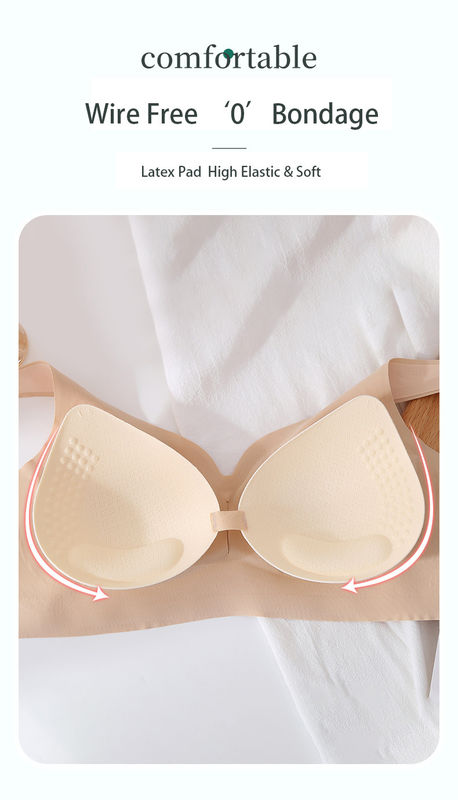 Nylon phụ nữ liền mạch thể thao áo ngực thoải mái đồng bằng nhuộm màu cao su đóng lại