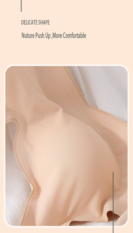Nylon phụ nữ liền mạch thể thao áo ngực thoải mái đồng bằng nhuộm màu cao su đóng lại
