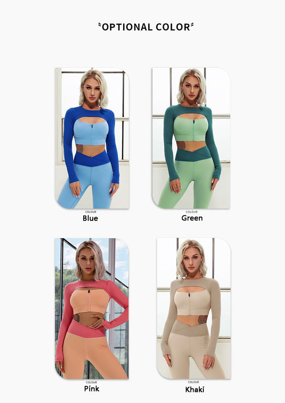 Polyester Thể dục Phòng tập Thể dục Yoga Quần áo Phụ nữ Cắt xén Quần áo Tập thể dục Quần áo Năng động