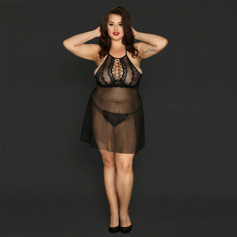 Spandex Fiber Plus Đồ lót Babydoll dệt kim Đồ lót sexy cho phụ nữ lớn