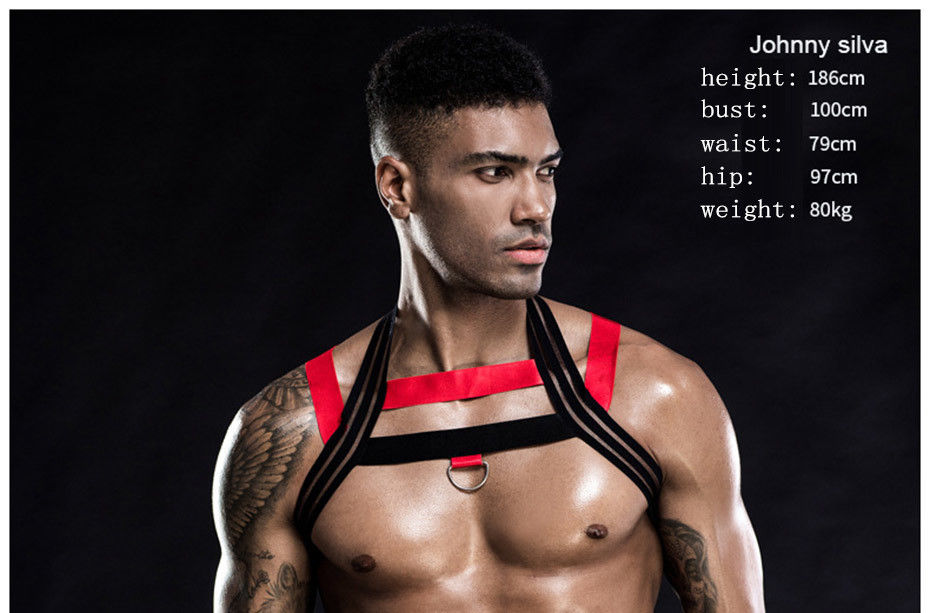 Nylon không tay Nam Đồ lót sexy Bodysuit 105 cm Ngực Catsuit Nhập vai