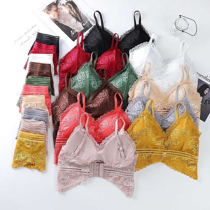 Bộ áo ngực sexy quần lót thoáng khí 40kg 65kg áo lót ren đen và đồ lót