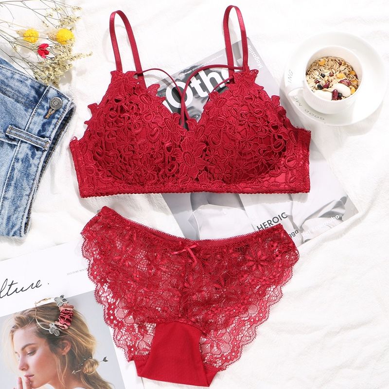 Chống tĩnh điện Áo ngực gợi cảm Penty Set Lụa Đồ lót bằng kỹ thuật nhuộm màu rắn