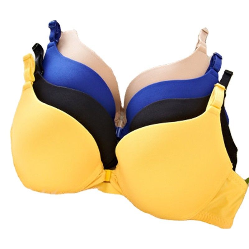 Nylon cotton 32a 38A Áo ngực nữ gợi cảm Đồng bằng nhuộm phía trước Áo ngực Full Cup