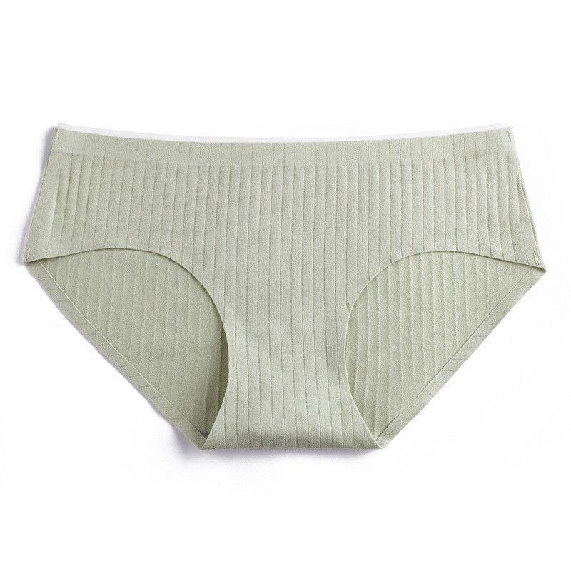 Plain Dyed Seamless Cotton Boyshorts dệt kim Laser Cut Briefs Vòng eo trung