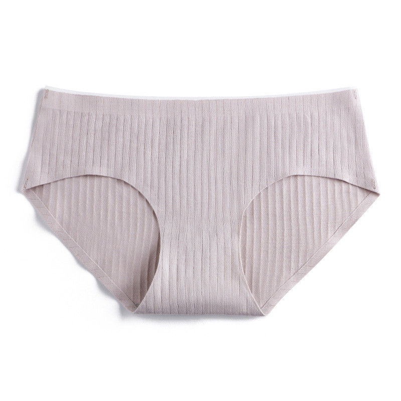 Plain Dyed Seamless Cotton Boyshorts dệt kim Laser Cut Briefs Vòng eo trung