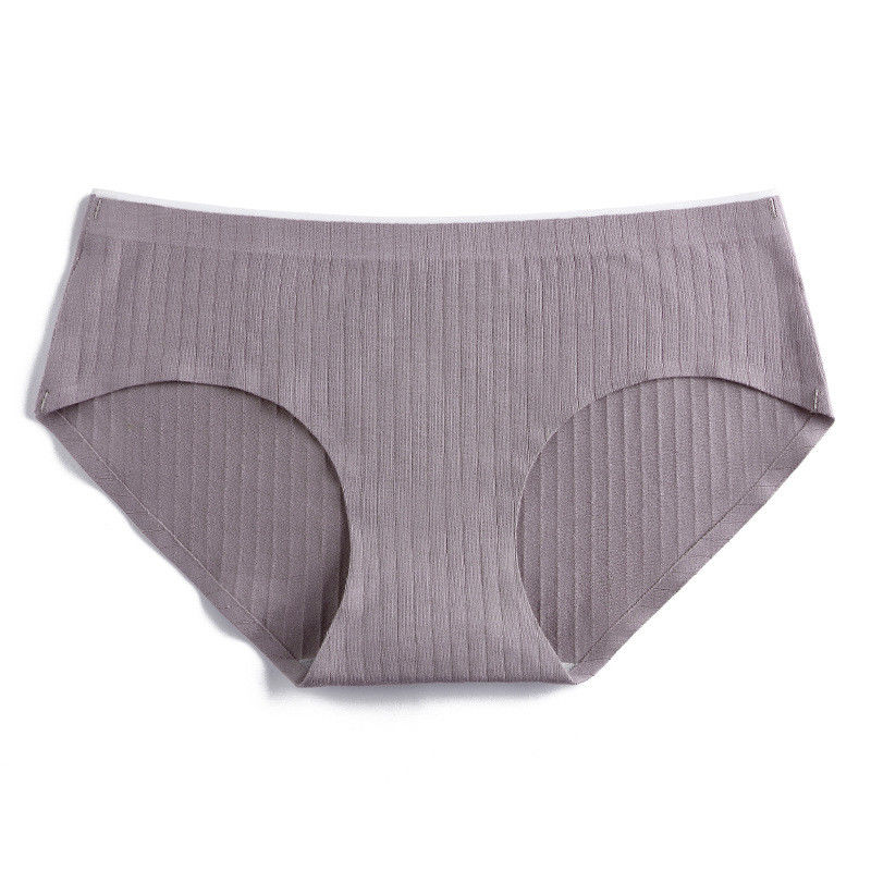 Plain Dyed Seamless Cotton Boyshorts dệt kim Laser Cut Briefs Vòng eo trung