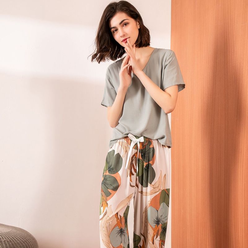 Bộ đồ ngủ 3XL dành cho nữ Bộ đồ ngủ bằng lụa 62cm XS 2XL dành cho nữ