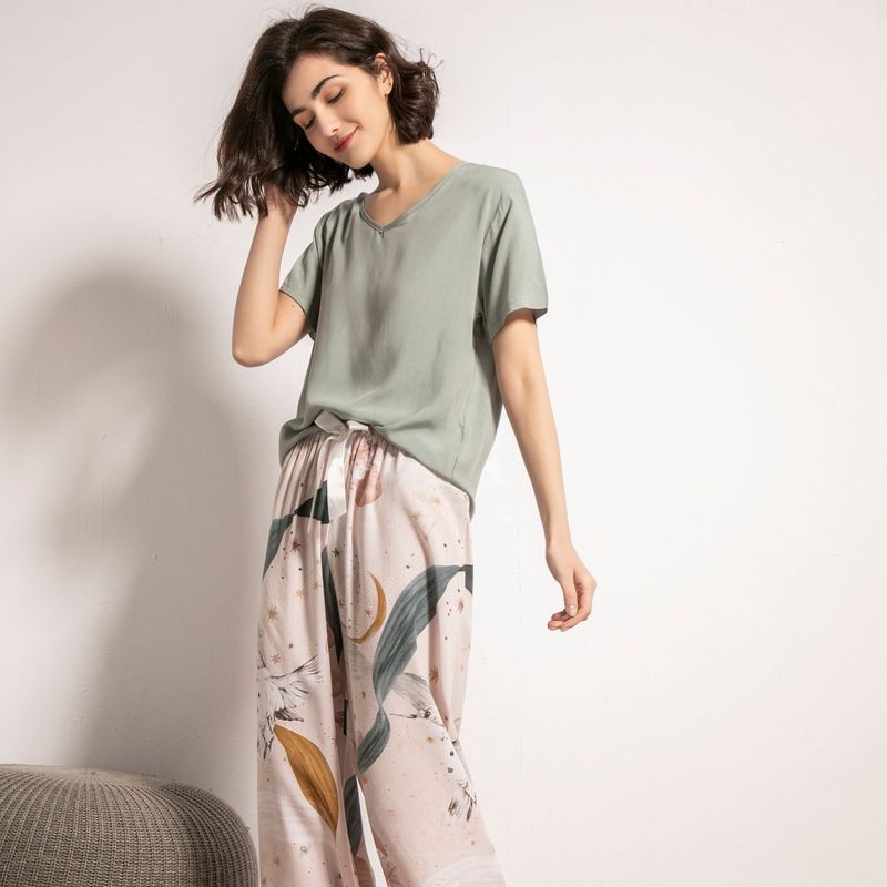 Bộ đồ ngủ 3XL dành cho nữ Bộ đồ ngủ bằng lụa 62cm XS 2XL dành cho nữ