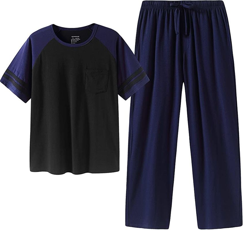 Bộ đồ ngủ 2XL L dành cho nam giới Bộ đồ ngủ hai mảnh dệt kim ấm áp Bộ đồ ngủ