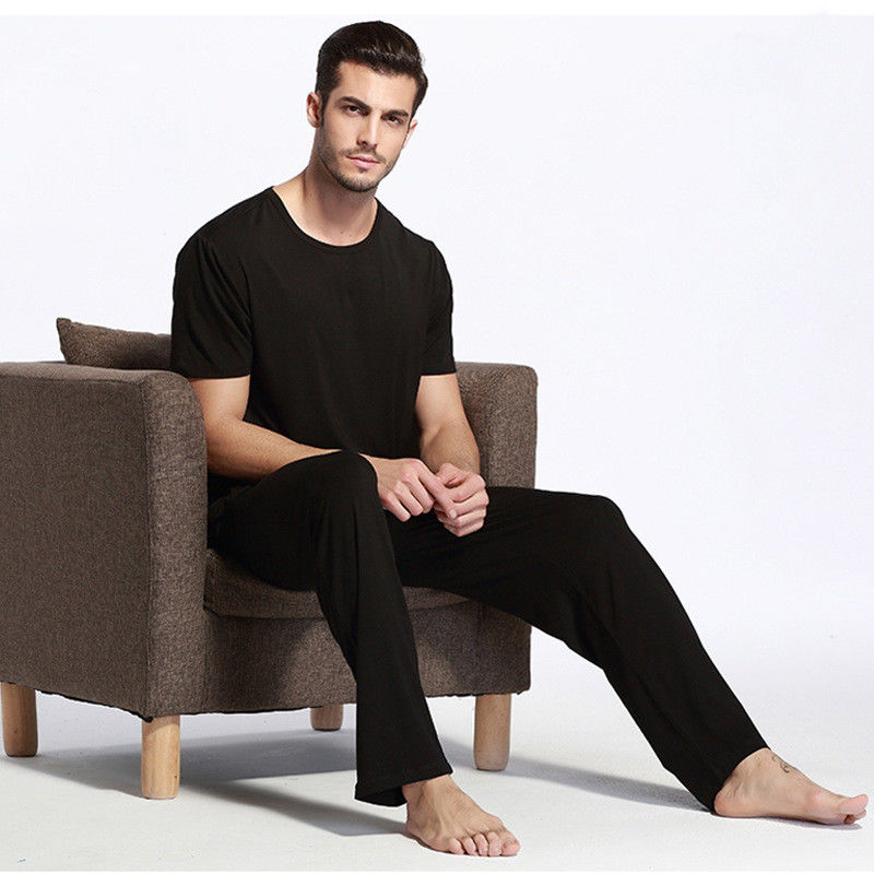 Quần áo ngủ bằng nylon đàn hồi cho nam giới Quần áo ngủ ấm áp cho nam giới Tracksuit bằng tre Viscose