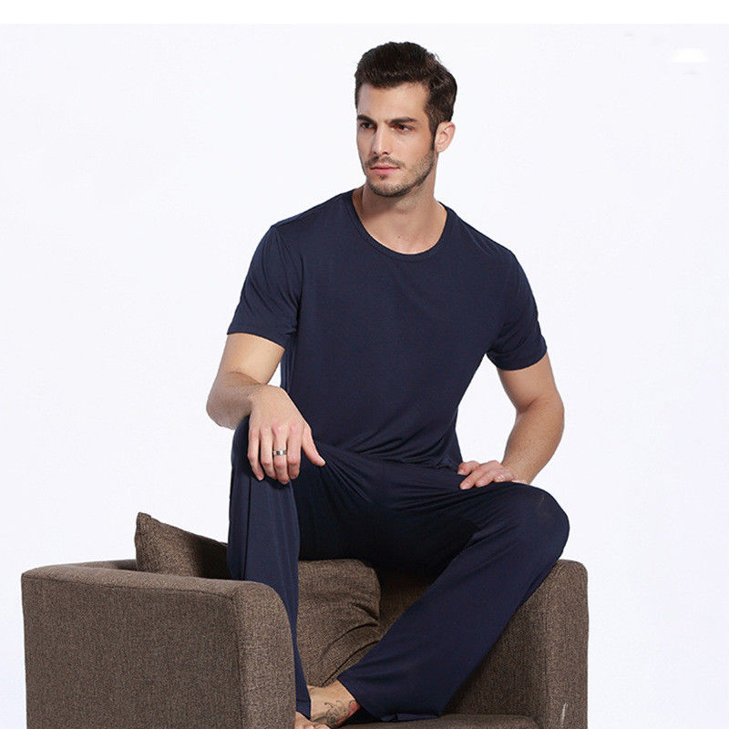 Quần áo ngủ bằng nylon đàn hồi cho nam giới Quần áo ngủ ấm áp cho nam giới Tracksuit bằng tre Viscose