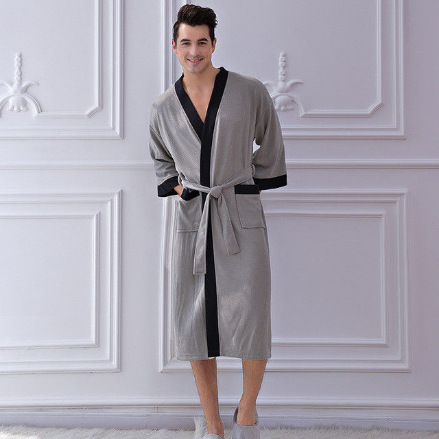 Áo choàng ngủ Áo choàng tắm Kimono Đồ ngủ cho nam Bộ ấm áp Vải áo nịt