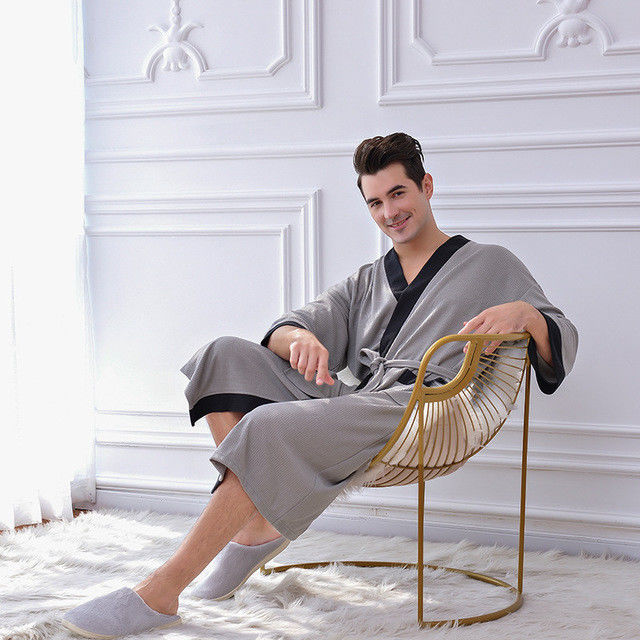 Áo choàng ngủ Áo choàng tắm Kimono Đồ ngủ cho nam Bộ ấm áp Vải áo nịt