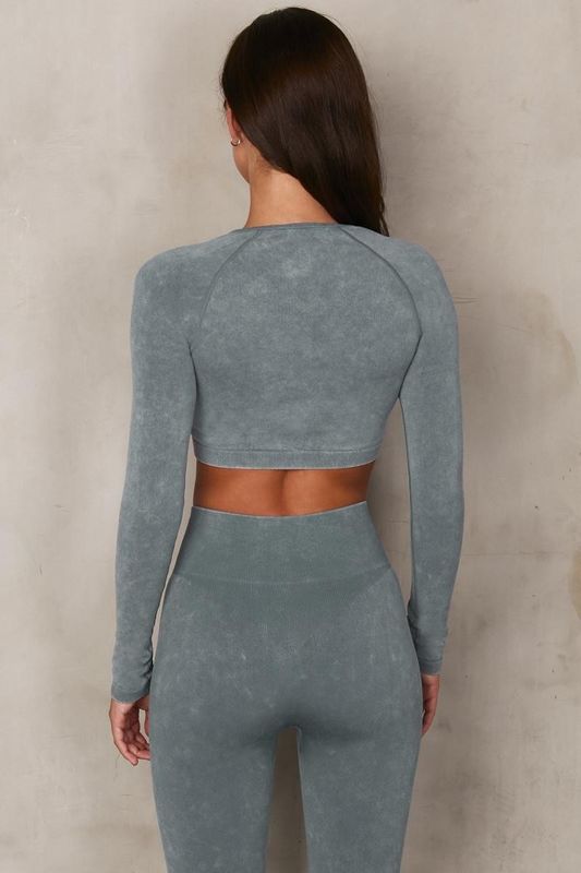 Lưng C Close Phòng tập thể dục Quần áo Yoga Gân Bộ đồ Yoga liền mạch Bộ đồ tập 58cm Ngực