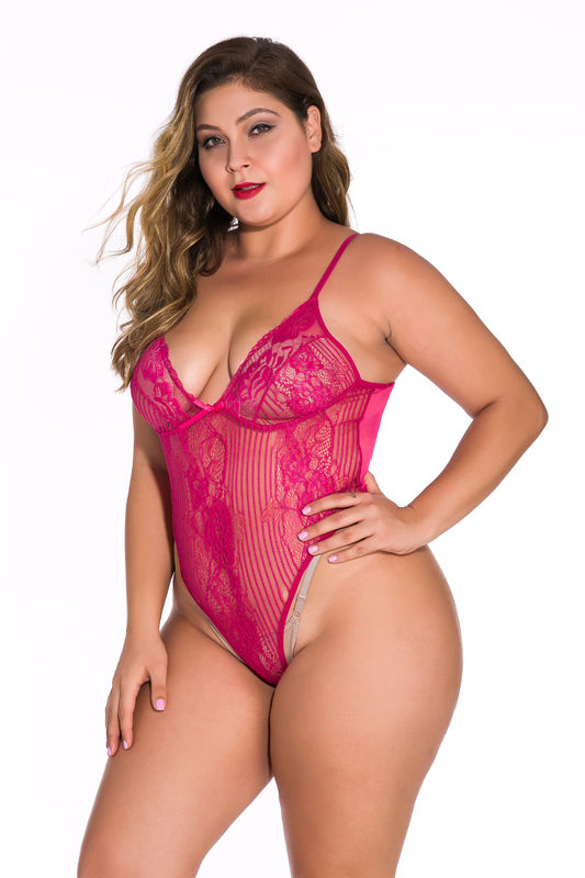 Không tay Temptation Plus Đồ lót Babydoll ren trắng L-5XL Polyester 95