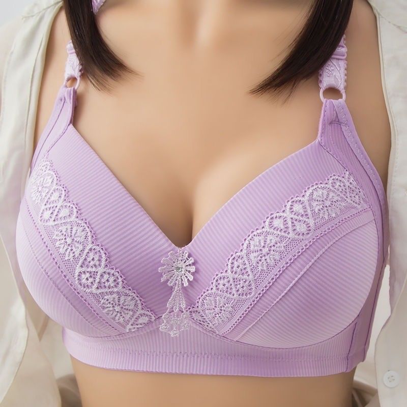 Flower Wireless Push Up Bra Full Cup 105cm Bust Big Ngực Dây Miễn phí