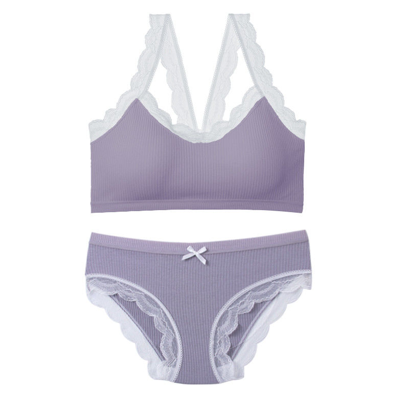 Halter Sexy Panty Bra Set XXL 75B 75C 75D Seamless Bra Free Bra