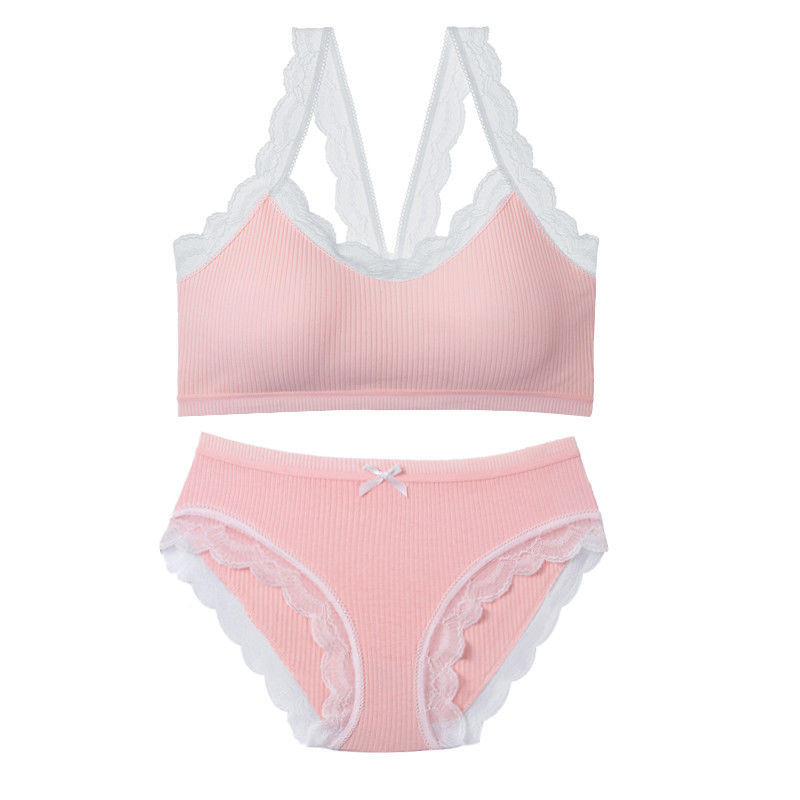 Halter Sexy Panty Bra Set XXL 75B 75C 75D Seamless Bra Free Bra